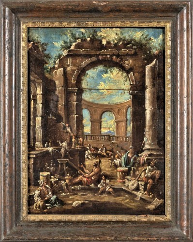 Louis XIV - Capricci with architectural ruins  - Alessandro Magnasco (1667- 1749)